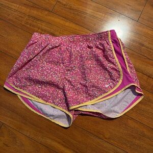 Nike Women's Pink Floral Athletic Shorts